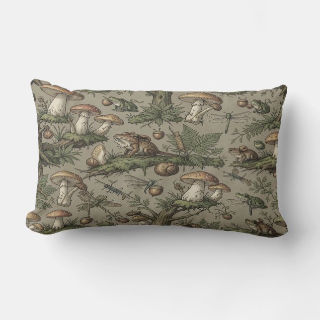 Coussin Rectangle Goblincore Forest Pillow (Recto)