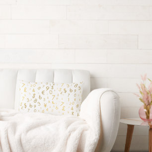 Coussin Rectangle Gold Luxury Numéros & Devise Symboles Motif