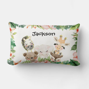 Coussin Rectangle Gold Safari Friends   Aquarelle Florale