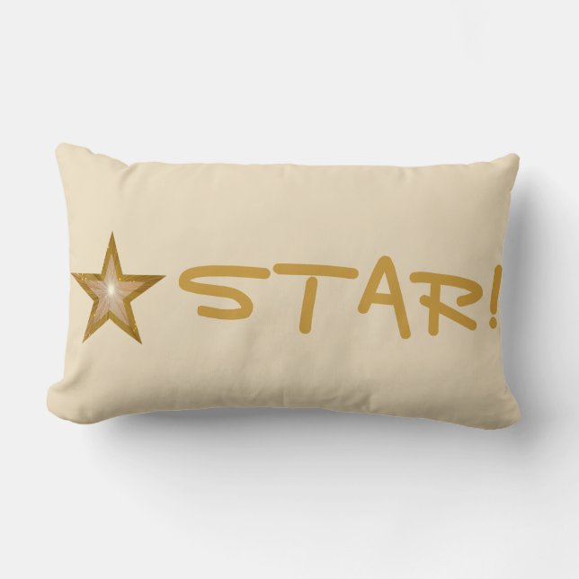 Coussin Rectangle "Gold" Star 'STAR!' jetez la crème lombaire de l'o (Recto)
