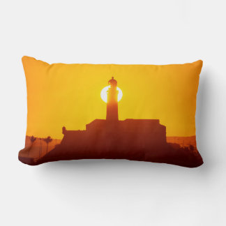 Coussin Rectangle Golden Sunset Silhouette of Farol da Barra Salvado