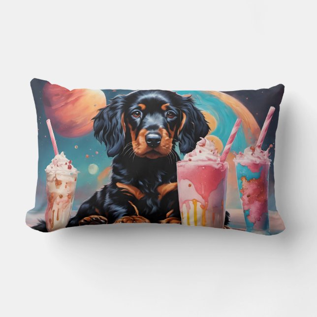 Coussin Rectangle Gordon Setter Puppy N Milkshakes (Recto)