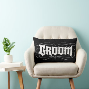 Coussin Rectangle Goth Mariée se réunissent en Lettres Tatouage mode