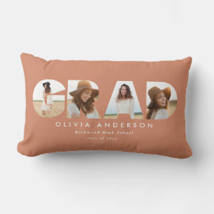 Coussin Rectangle Grades géométriques modernes en terre cuite multi