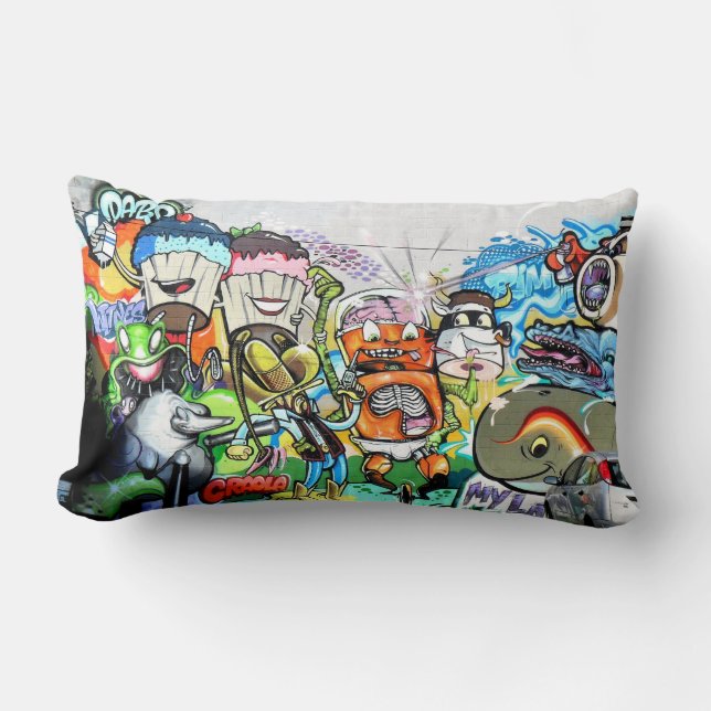 Coussin Rectangle Graffiti amusant (Recto)