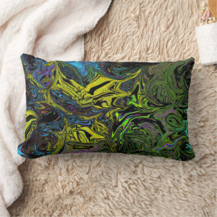 Coussin Rectangle Graffiti liquide jaune