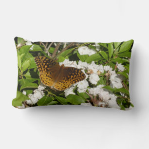 Coussin Rectangle Grand Fritillaire Éclatant sur Kalmia à Feuilles d
