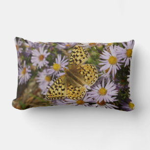 Coussin Rectangle Grand Nacré sur des Fleurs d'Aster au Grand Teton