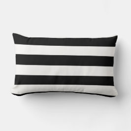 Coussin Rectangle Grandes rayures noires et blanches réversibles