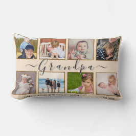 Coussin Rectangle Grandpa’s 8-Photo & Names Custom Pillow