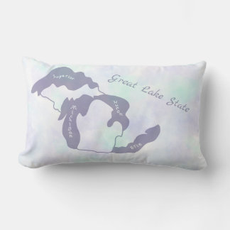 Coussin Rectangle Grands Lacs du Michigan Carte Aquarelle