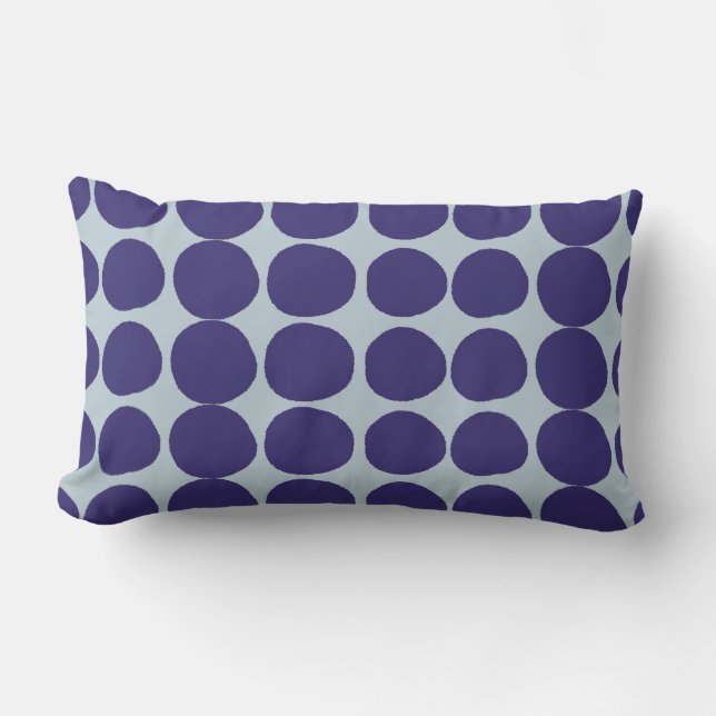 Coussin Rectangle Grands points bleus foncés (Recto)