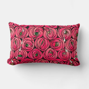 Coussin Rectangle Graphique rose Art Nouveau Rennie Macintosh