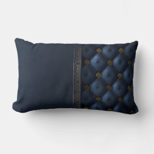 Coussin Rectangle Gras Gold et bleu marine Abstrait