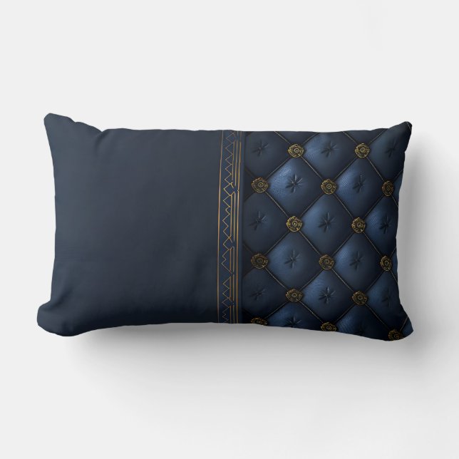 Coussin Rectangle Gras Gold et bleu marine Abstrait (Recto)