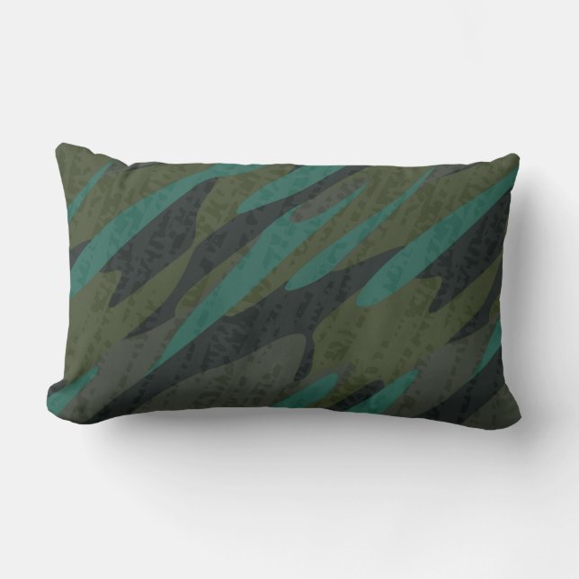 Coussin Rectangle Green Camo Abstract (Recto)