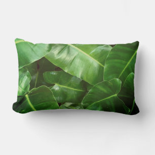 Coussin Rectangle Green feuille Palm Leaf feuillage tropical jungle