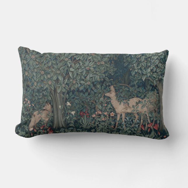 Coussin Rectangle Greenery, Victorian Era Tapestry by Henry Dearle (Recto)