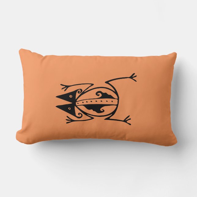 Coussin Rectangle Grenouille tribale art animal tribal (Recto)