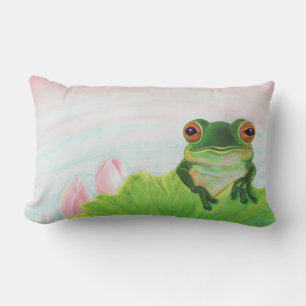Coussin Rectangle Grenouille verte Se détendre dans l'étang