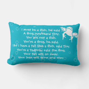 Coussin Rectangle grenouilles blanches sur l'étage bleu temps lit