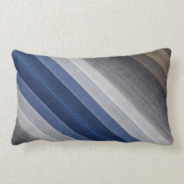 Coussin Rectangle Gris Bleu Diagonal Moderne