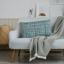 Gris Chic Seafoam Bleu Vert Boucle Motif Tissé