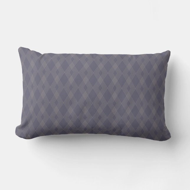 Coussin Rectangle Gris, cool, tendance, simple, moderne zig zag moti (Recto)