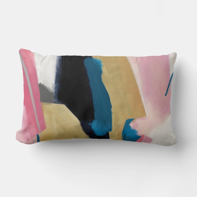 Coussin Rectangle Gris funestes/Turquoise gris noir rose or rose (Recto)
