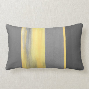 Coussin Rectangle Gris jaune Abstrait rayures