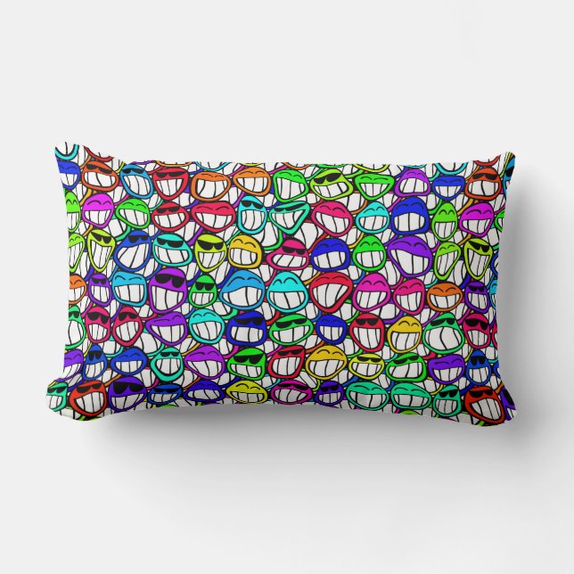 COUSSIN RECTANGLE GROUPE D'FACES COOL (Recto)