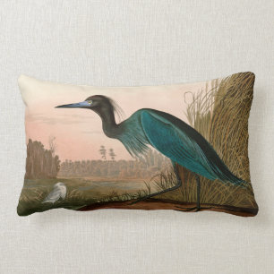 Coussin Rectangle Grue bleue ou Heron Birds of America Audubon Impri