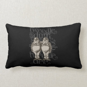 Coussin Rectangle Grunge de Tweedledum et de Tweedledee (figure
