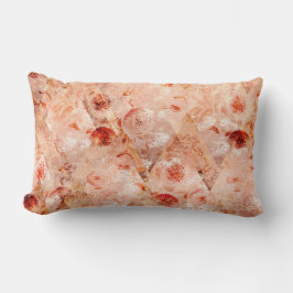 Coussin Rectangle Grunge motif floral. Arrière - plan de corail.