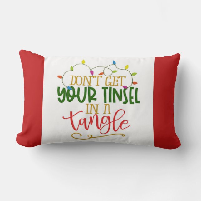 Coussin Rectangle “Guirlandes emmêlées”  Noël (Recto)