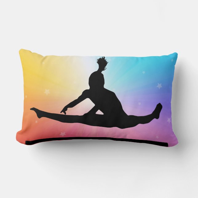 Coussin Rectangle Gymnastique Barres Inégales Rainbow Stars Personna (Recto)