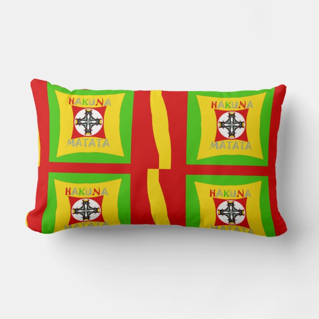 Coussin Rectangle Hakuna Matata Fun Rasta Couleurs : Vibrant et sans (Recto)
