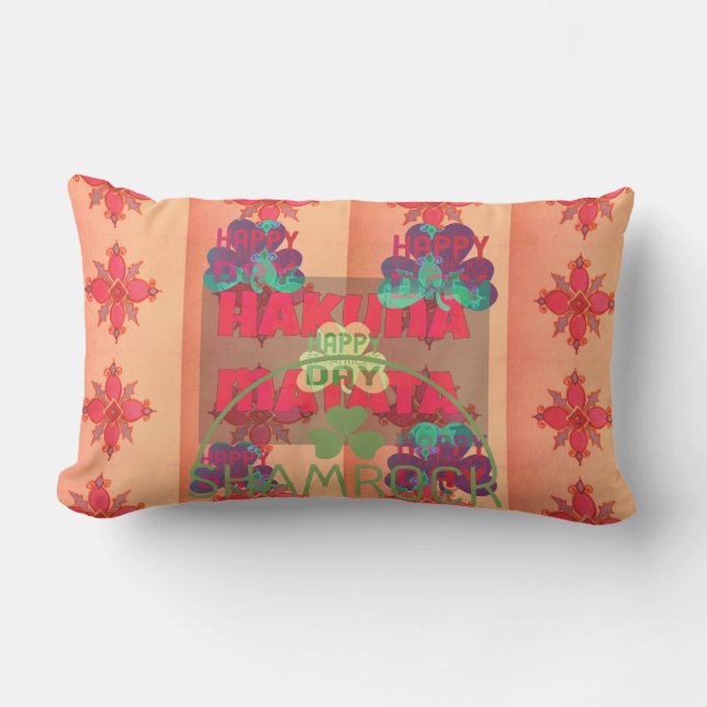 Coussin Rectangle Hakuna Matata Shamrock jeune essaim de trèfle Text (Recto)