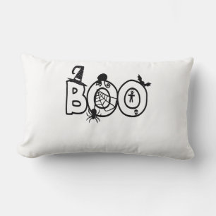 Coussin Rectangle Halloween Boo avec sorcières Casquette Black Cat S