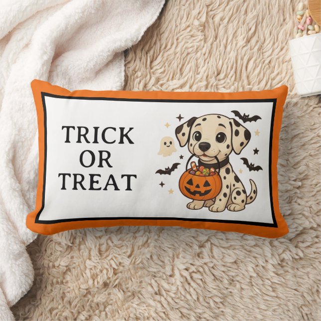 Coussin Rectangle Halloween Chien Dalmatien Trick ou traitement (Couverture)