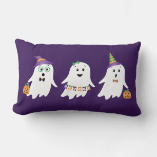 Coussin Rectangle Halloween Fantômes Tricoter Ou Traiter