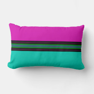 Coussin Rectangle HAMbyWG - Lumbar extérieur - Rose/Noir/Gr/Turq.