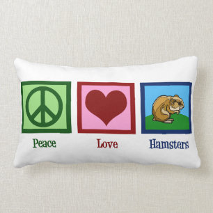 Coussin Rectangle Hamsters Peace Love
