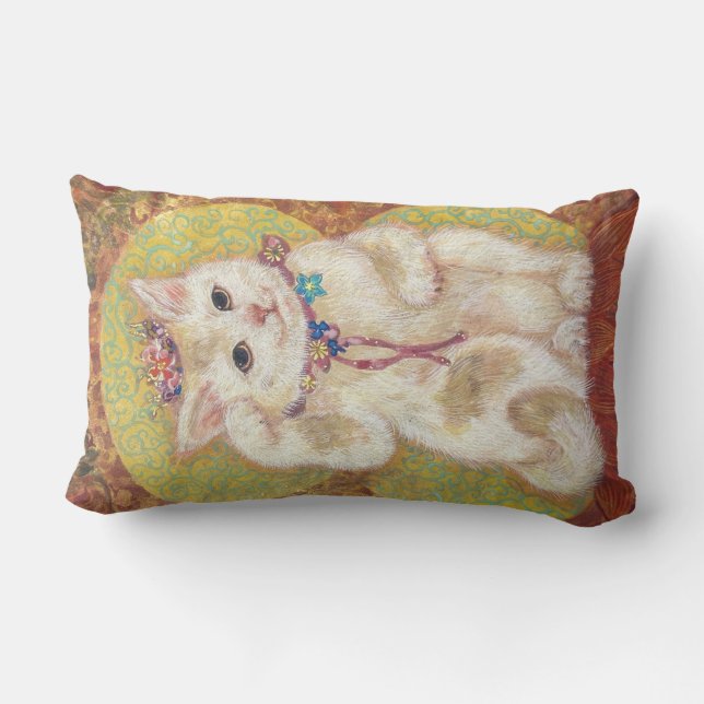 Coussin Rectangle Hana & Takara: Lucky Beckoning Cats (Verso)