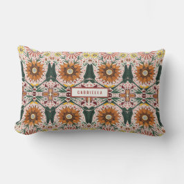 Coussin Rectangle Hand Painted Kaleidoscope Botanical