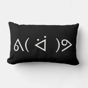 Coussin Rectangle Happy Gary ᕕ( ᐛ )Meme Emoticon Text Art