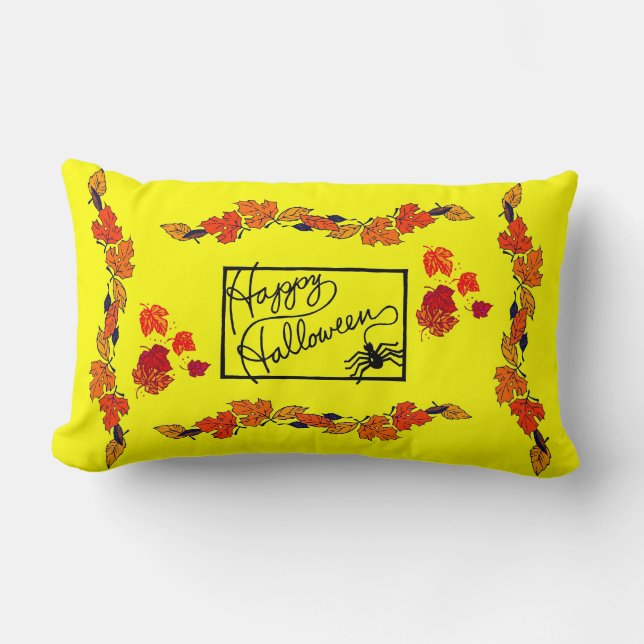 Coussin Rectangle Happy Halloween et Spider - (Recto)