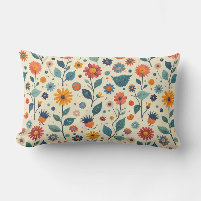 Coussin Rectangle Harmonie Fleur Lumbar Cushion (Recto)