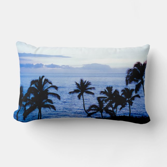 Coussin Rectangle Hawaï bleue (Recto)
