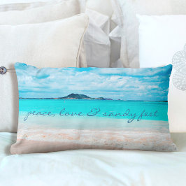 Coussin Rectangle Hawaii Tropical Beach Peace Love Sandy Feet